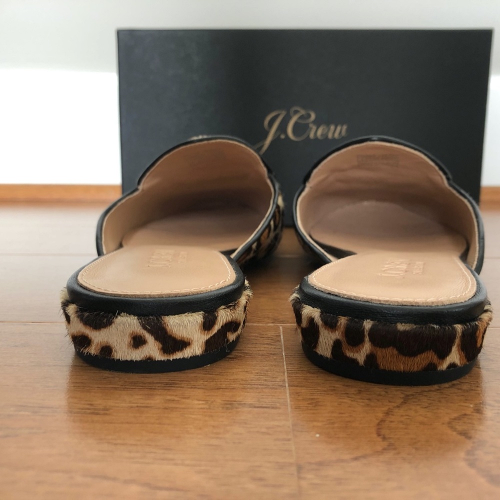 J.Crew Collection Leopard Print Calf Hair Mules 6.5 New In Box NWT - Picture 4 of 4